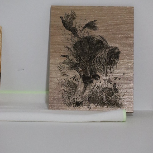 Let's Go Hunting.  Montage of hunting dog, laser engraved - Picture 3 of 5